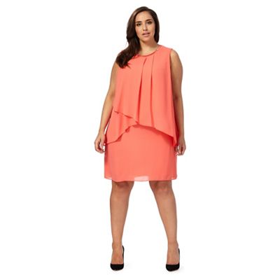 Orange layered plus size dress